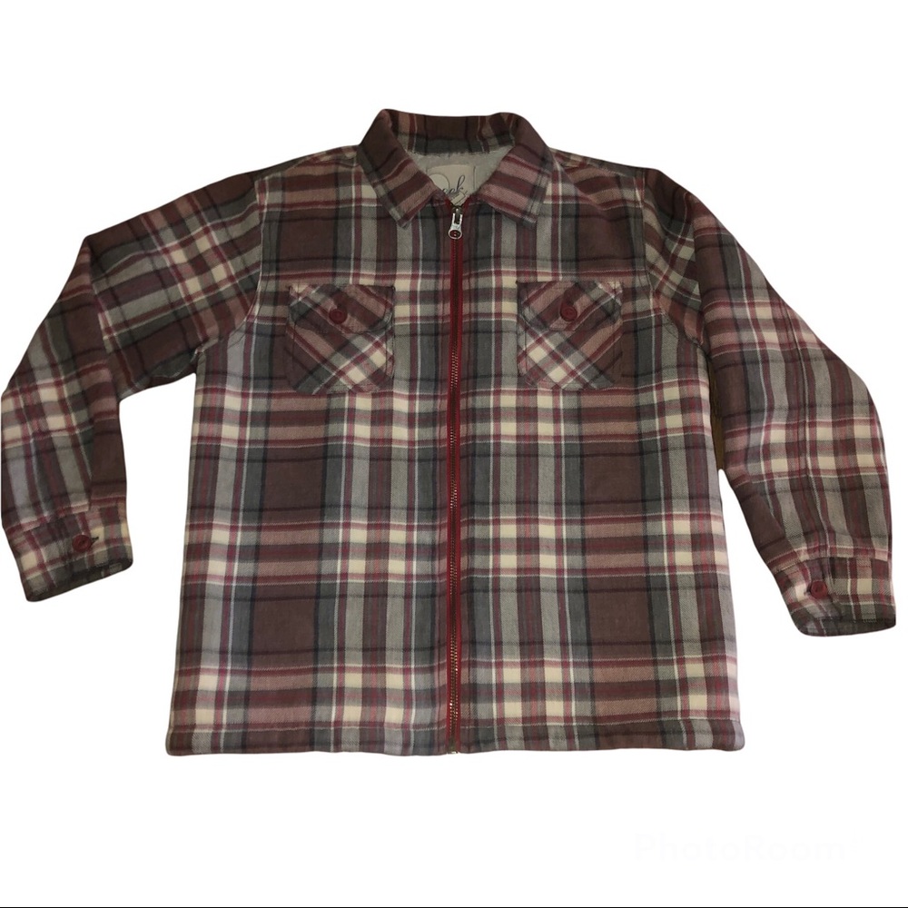 Peek Plaid Flannel Lined Jacket - Kids Size Large (8) Boy Girl Gender Neutral - Picture 2 of 6